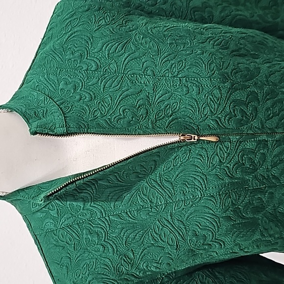 Chico’s Jacket Blazer Emerald Green Zip Front Lined Career Casual Size S - Picture 11 of 16